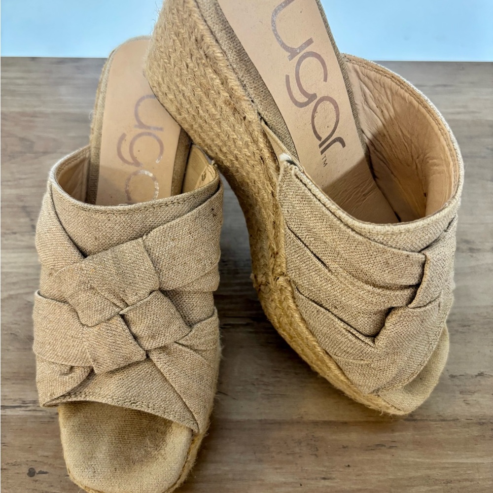 Sugar Brand Women's Harlem Beige Woven Wedges